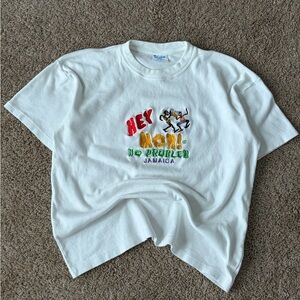 Women’s Embroidered White Jamaica Tee